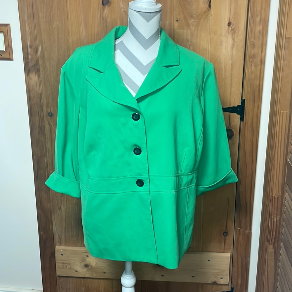Le Bos 24WP green blazer 3/4 sleeve